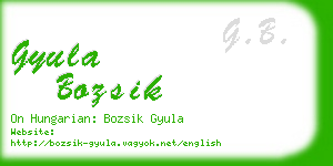 gyula bozsik business card